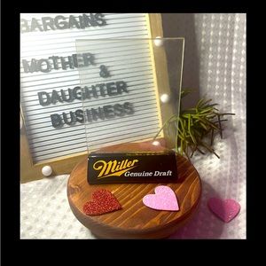 Miller Genuine Draft Beer Picture Frame Man Cave Double-Sided Clear Acrylic.